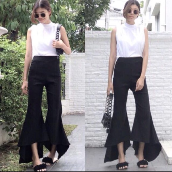 Zara Pants - Zara Asymmetrical Flare Bottom Pants